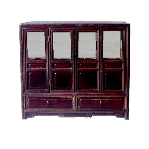 Antique Chest with Mirrored Doors